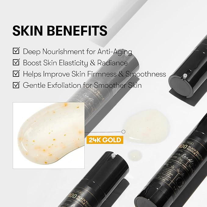 VT COSMETICS Black Truffle Reedle Shot 100, Premium Spicule Microneedling Serum with 24K Gold for Skin Elasticity, Deep Nourishment, Exfoliation & Smooth Glass Skin, Korean Skincare, 1.69 fl oz