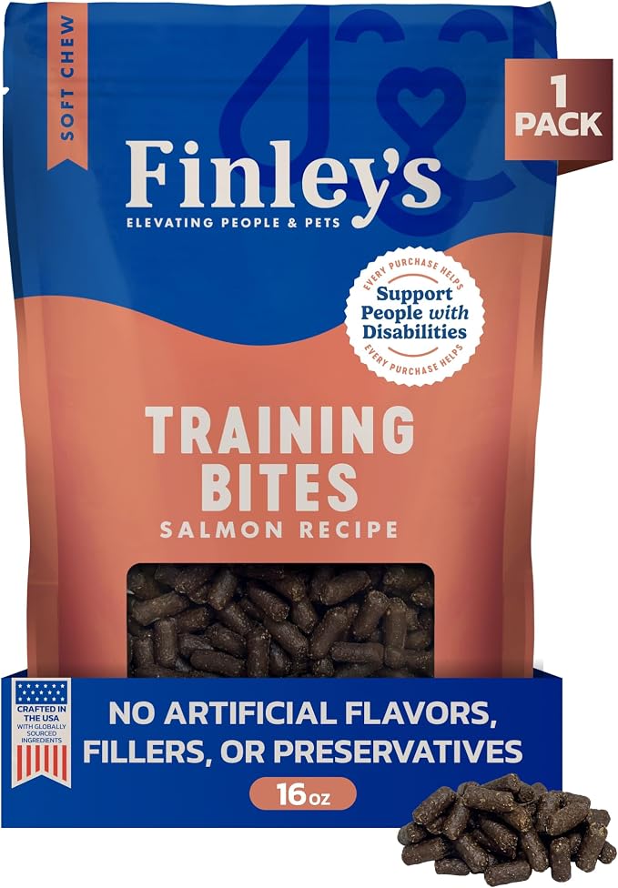 Finley's Training Treats Salmon Soft Low Calorie Dog Treats, 16oz, 1 Pack | Limited Ingredient for Puppies and Adult