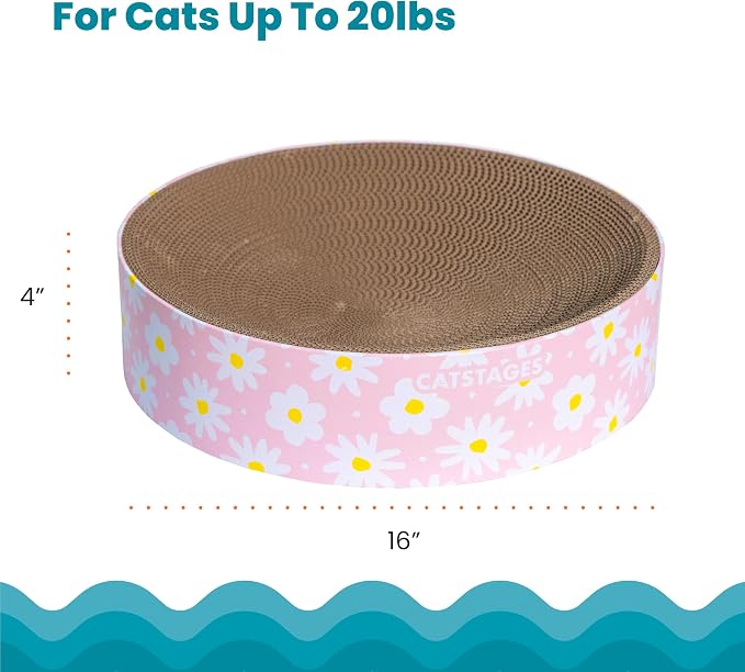 Catstages Scratch & Snuggle 2-in-1 Cat Scratcher & Lounger, Corrugated Cardboard Scratching Pad, Bowl-Shaped Design for Kittens & Indoor Cats up to 15 lbs, 16"