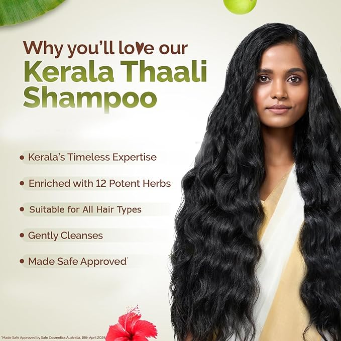 MAMAEARTH Kerala Thaali Shampoo with Hibiscus & 11 Other Herbs 8.45 Fl Oz/250 ml