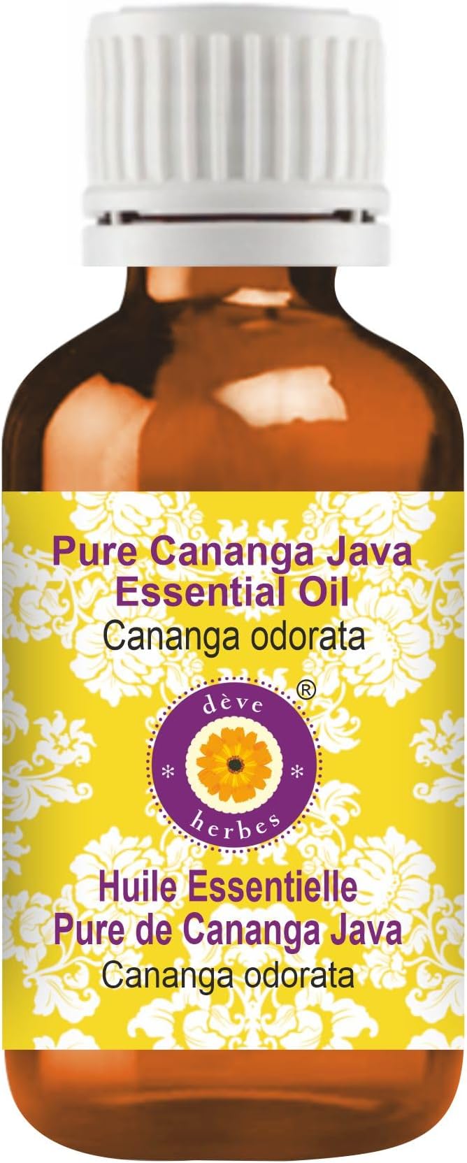 Deve Herbes Pure Cananga Java Essential Oil (Cananga odorata) Steam Distilled 100ml (3.38 oz)