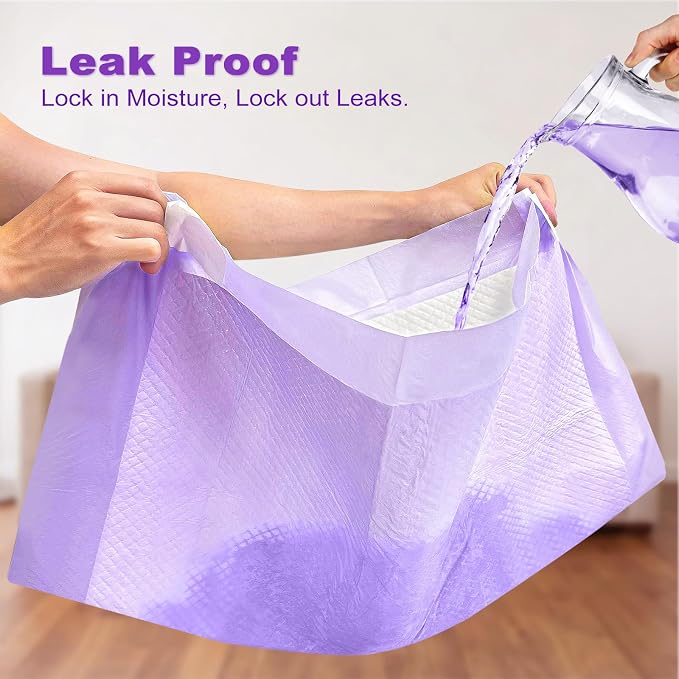 MIZOK Dog Pee Pads Wee Wee Pads Lavender Odor Control XXL 30x36in 40Ct | Purple Doggy Pads with Sticky Adhesive Tabs Bring Soothing Comfort to Your Home for Medium to Large Breed Puppies