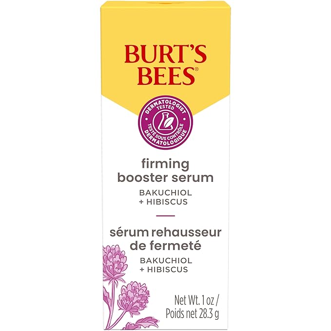 Burt's Bees Firming Collagen Face Serum, Natural Origin Retinol Alternative Improves Skin Texture & Supports Anti-Aging, with Bakuchiol, Lightweight - Firming Booster (1 oz)