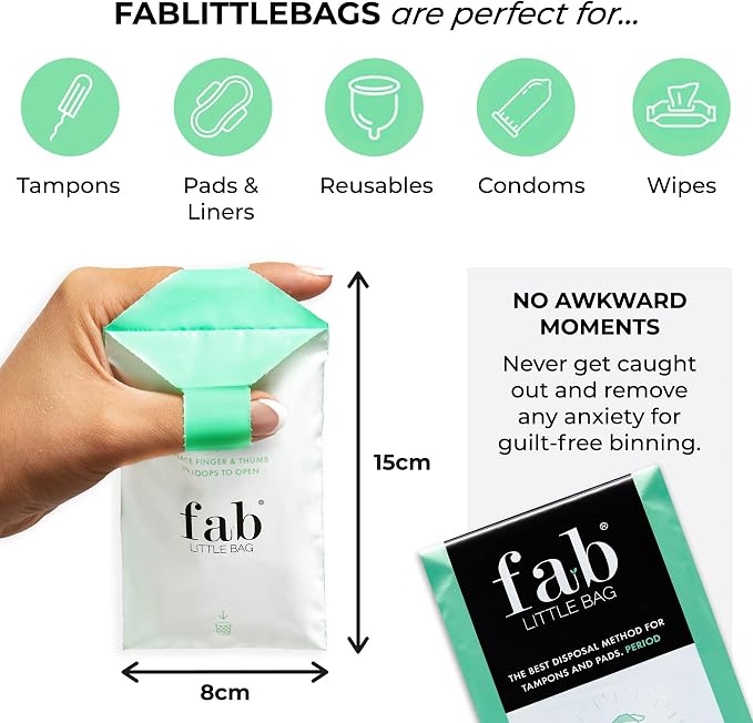Fab Little Bag Starter Plus Pack - 45 Sanitary Disposal Bags Plus Recyclable Refill Pack for Out and About (45 Pack)