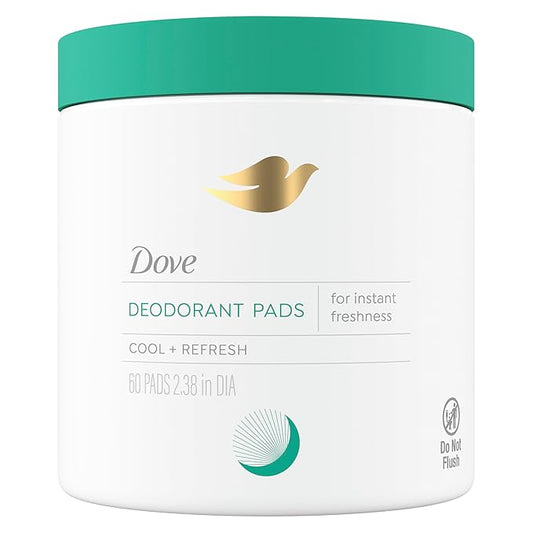 Dove Deodorant Cleansing Pads For Women Neutralize Odor & Gently Exfoliate To Refine Skin Texture, Fresh Water Lilly Scent,60 pads