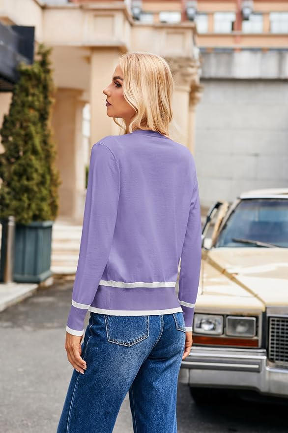 GRACE KARIN Cardigan Sweaters for Women Lightweight Long Sleeve Cropped Cardigan Summer Fall Fashion Clothing Outfits Shrug
