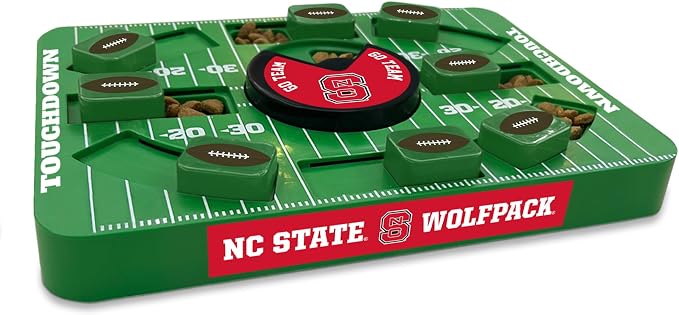 Pets First NCAA NORTH CAROLINA STATE WOLFPACK LARGE PUZZLE TOY, Dog Puzzle Treat Toy, New Large Size, Interactive Dog Treat Toy, Dog Slow Feeding Toy