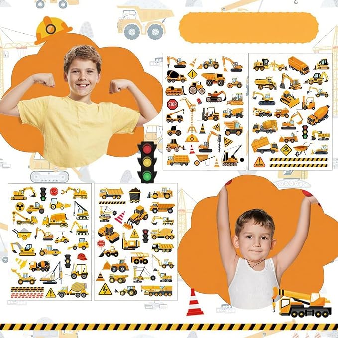4 Sheets Cars Temporary Tattoos Colorful Trucks Vehicles Fake Tattoos Styles Mixed Cartoon Car Tattoos Cute Cranes Construction Trucks Stickers for Kids Boys Girls Body Art Makeup
