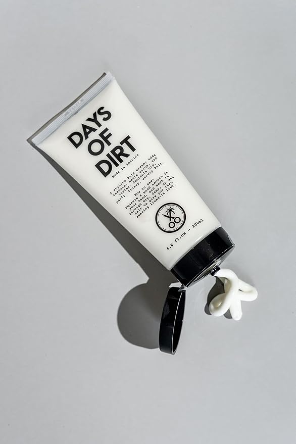 California Born Days of Dirt Hair Styling Cream for Dry, Fluffy, Frizzy, Clean Lived-in Look - Styling Cream for No-Hold, Texture & Shine - Made in USA, 6.8fl oz