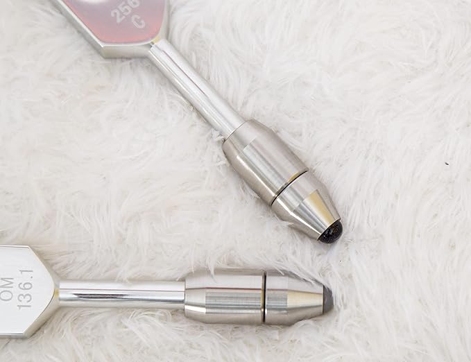 Ckakra Pack of 2 Weighted Tuning Forks with Natural Gemstone Feet for Body Healing,Activator Hammer for Tuning Fork,OM 136.1& 256C Frequency,Virbration Therapy Tools, Meditation&Reiki Instruments