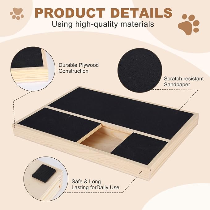 Dog Nail Scratch Board with Treat Box Nail File Toy Large Dogs
