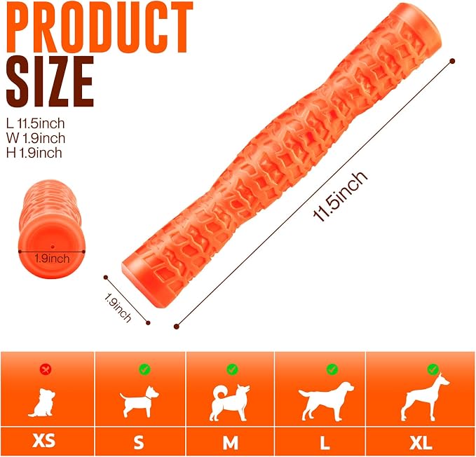 LOYEE Dog Squeaky Toys Interactive Dog Toys for Aggressive Chewers Tough Rubber Chew Toys for Medium/Large Breed, Indestructible Puppy Chew Toys for Teething (Orange)