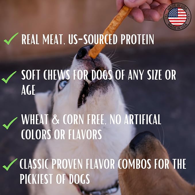 Loving Pets Soft Jerky Dog Treats – Real USA-Sourced Meat Dog Snacks for Training, Puppies & Everyday Reward – Soft, Chewy Dog Treats for Small, Medium & Large Dogs – Wheat & Corn Free