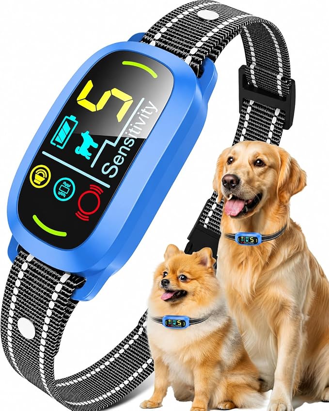 Bark Collar for Small Medium Large Dogs with 5 Training Modes, Blue