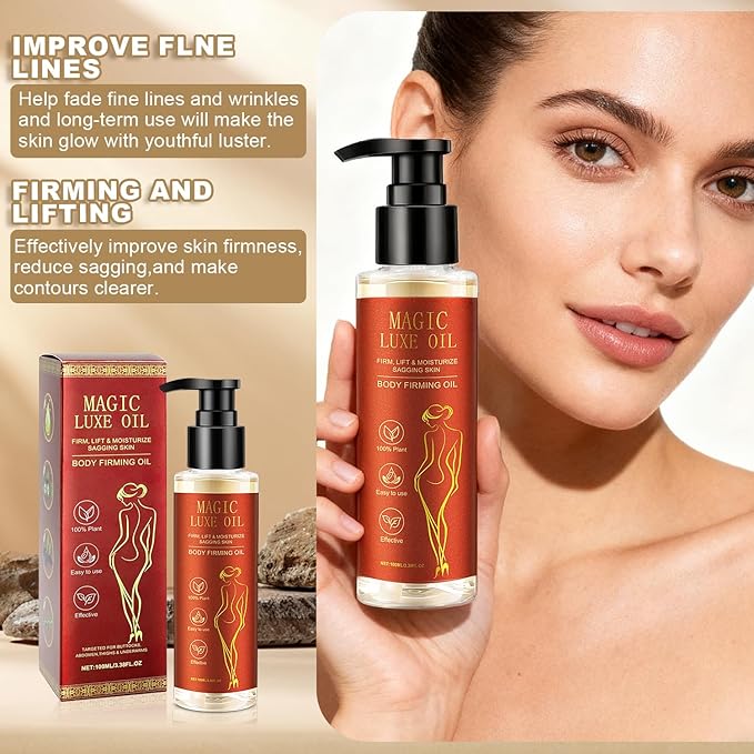 Magic luxury body oil, Magic Body Firming Oil – 3.38 FL OZ Hydrating & Tightening Oil for Women | Fast-Absorbing, Non-Greasy, Natural Ingredients | After-Shower Skin Care & Spa Gift