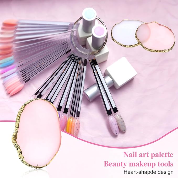 2PCS Nail Art Palette, Resin Nail Plates Makeup Mixing Palettes Gilded Edge Polish Palette Irregularity Painting Mixed Color Palettes Display Board for DIY ManicureArt Design Makeup Foundation