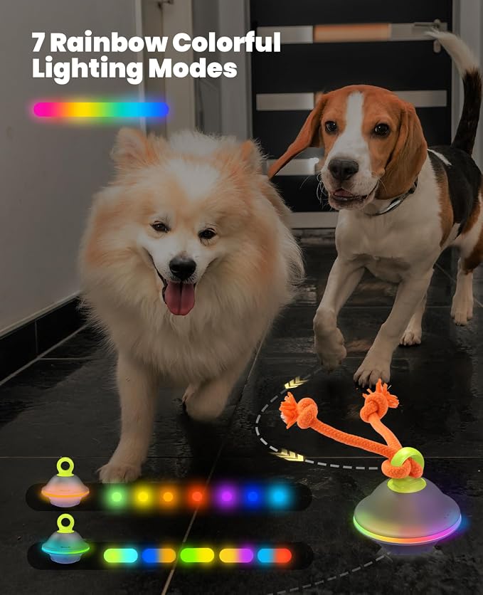 Xeuch Interactive Dog Ball with Rope, Motion Activated Moving Rolling Toy