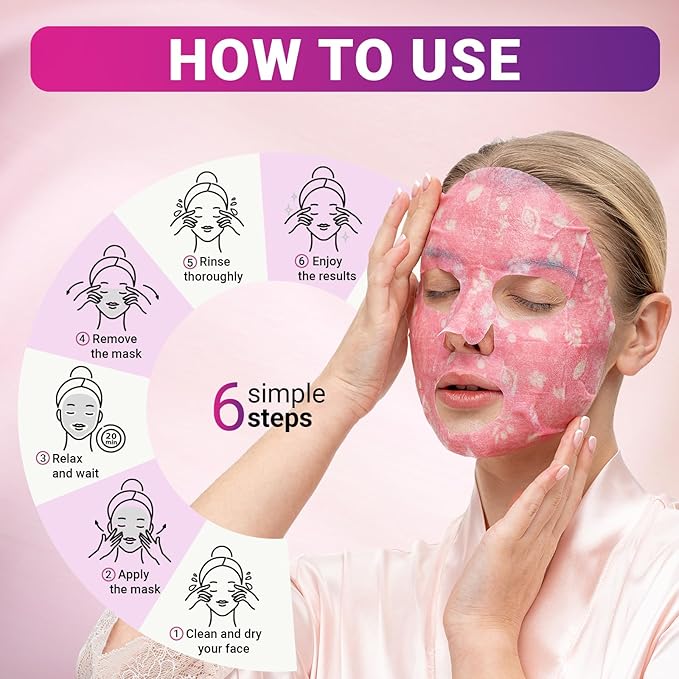 12 Pack of Sheet Face Masks Skincare - Collagen Face Mask Sheets with Hyaluronic Acid, Vitamin C, Snail Mucin - Facial Sheet Mask for Hydrating, Rejuvenating, Moisturizing