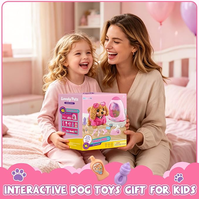 Dog Toys for Kids Girls Age 3-6, Walking&Barking Puppy Toys with Backpack
