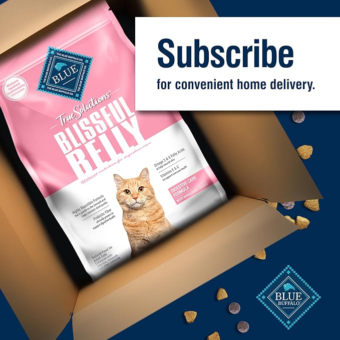 Blue Buffalo True Solutions Digestive Care Chicken Dry Cat Food, 3.5 lb | Adult Formula, Clinically Proven Prebiotic Fiber, Vet-Recommended High-Protein