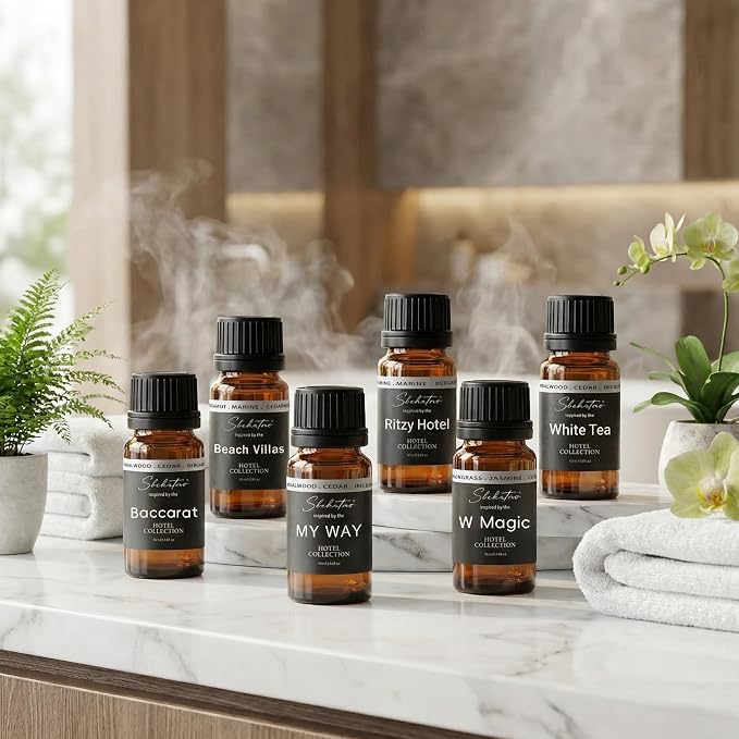 Hotel Diffuser Oil Gift Set–Luxury Hotel Inspired Fragrance Oils for Diffusers, Premium Aromatherapy Home Fragrance, Long Lasting Scent for Bedroom, Spa & Office (2.0 Fl Oz (6 x 0.34 Fl Oz))