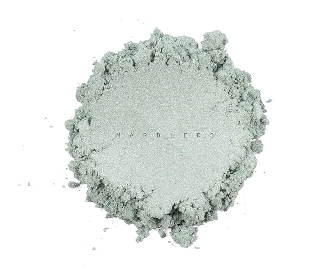 MARBLERS Fine Natural Mica Powder [Teal Gray] 0.11oz (3g) | Highly Pigmented | Non-Toxic, Vegan, Cruelty-Free | Eyeshadow, Body Butter, Nail Polish, Nail Art | Party, Body, Face Makeup