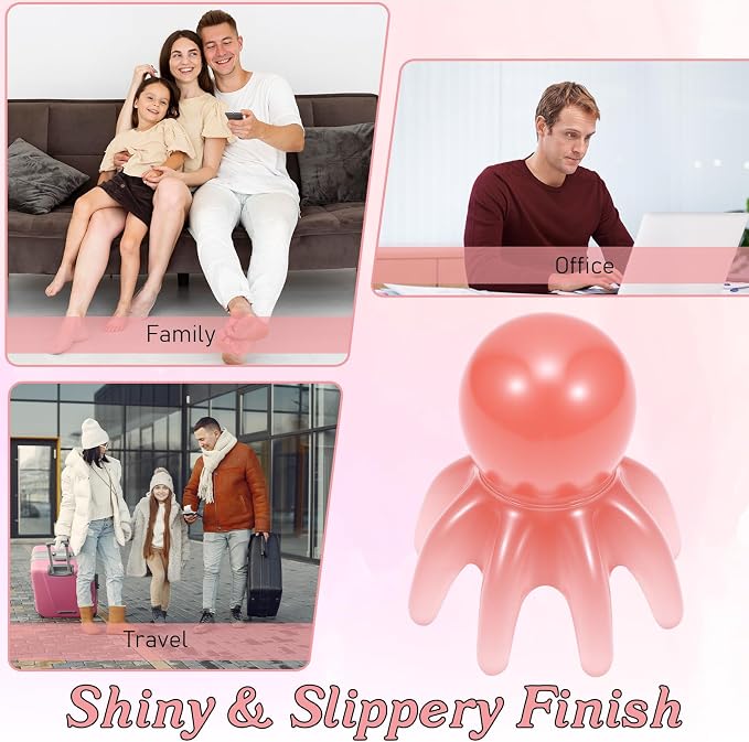 ElevateTech 2 Pcs Scalp Massager Tool Manual Head Massager Comb Point Massage Comb Head Massage Tools for Headaches Portable Pink Gua Sha Acupressure Tool for Hair Body Relaxation