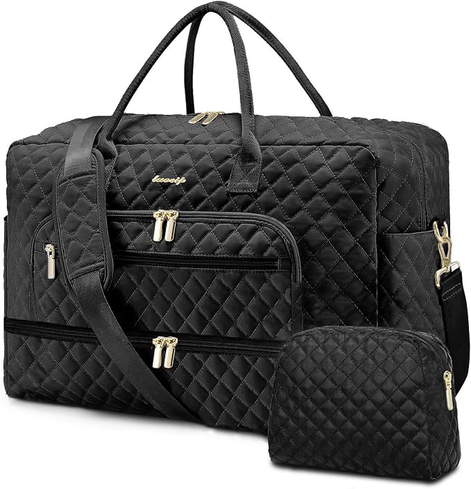 Travel Duffle Bag Weekender for Women - 38L Carry-On Overnight Personal Item Bag with Shoe Compartment & Wet Pocket Weekend Tote Bags with Toiletry Hospital Bags for Labor and Delivery