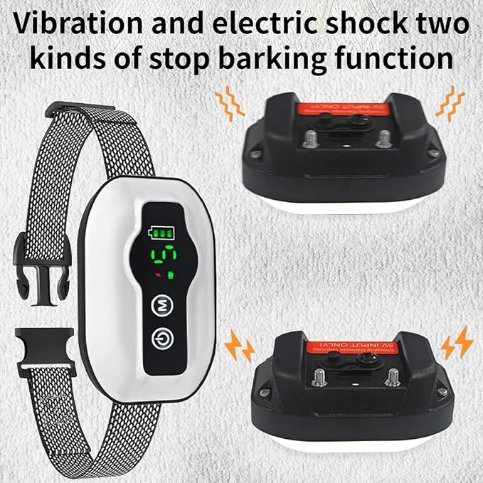 Dog Bark Collar,Rechargeable Smart Barking Collar, Anti Barking Training Collar with Sensitivity Beep Vibration Shock, Bark Shock Collar for Large Medium Small Dogs