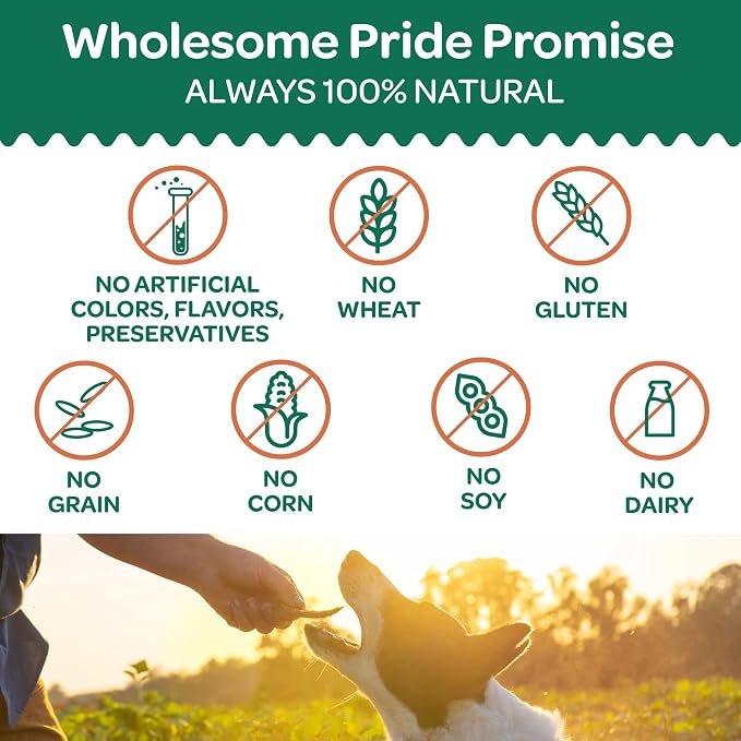 Wholesome Pride Sweet Potato Chews Healthy Dog Treats, 1 Ingredient, 32 oz | No Preservatives, 100% Sweet Potato, Gently Dehydrated, Supports Digestion, No Grain or Gluten, Training & Snacking