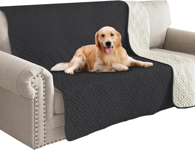 2026 Waterproof Bed Sofa Blanket (52"x82") Comfy Couch Sofa Mat for Dog Pets with Anti-Slip Back, Universal Incontinence Lightweight Liner Pad for Furniture Car Picnic etc Durable Washable, Black