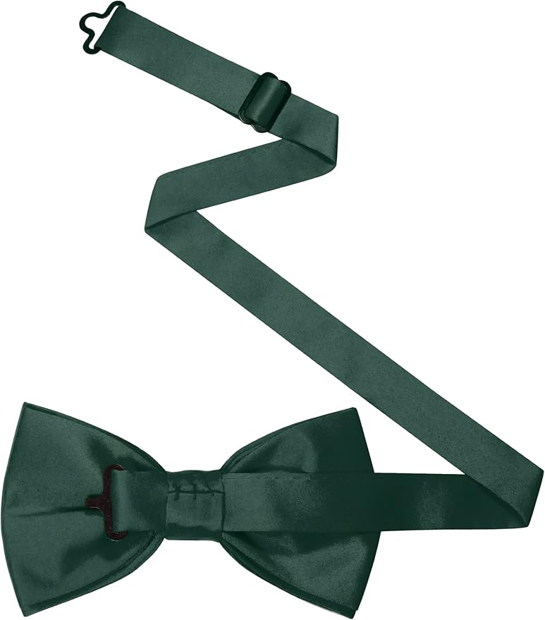 JEMYGINS Solid Color Pre-tied Bow Tie Adjustable Bowtie for Men