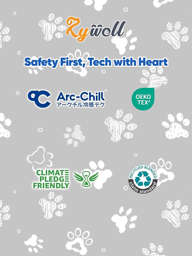 24x18in Dog Cooling Mat with One-Way Moisture & Arc-Chill 3.0 | Color-Changing Cool Indicator. Washable, Non-Slip Pet Bed. One-Way Moisture Tech Keeps Cool & Dry for Floors, Sofas, Kennels