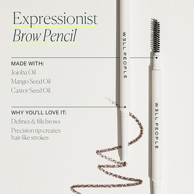 Well People Expressionist Brow Pencil, Defining Brow Pencil For A Natural Finish, Ultra-fine Tip For Total Precision, Vegan & Cruelty-free, Soft Black