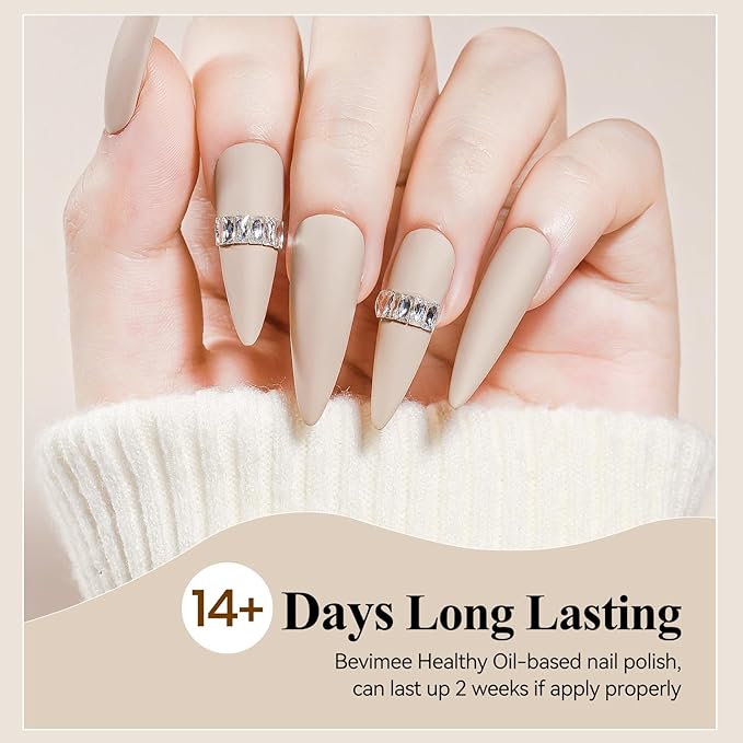 Matte Nude Nail Polish, Quick Dry Nail Lacquer Non Gel Matte Finish Effect, Long Lasting & Fast Drying Nail Pigment Velvet Nail Polish for Nail Art