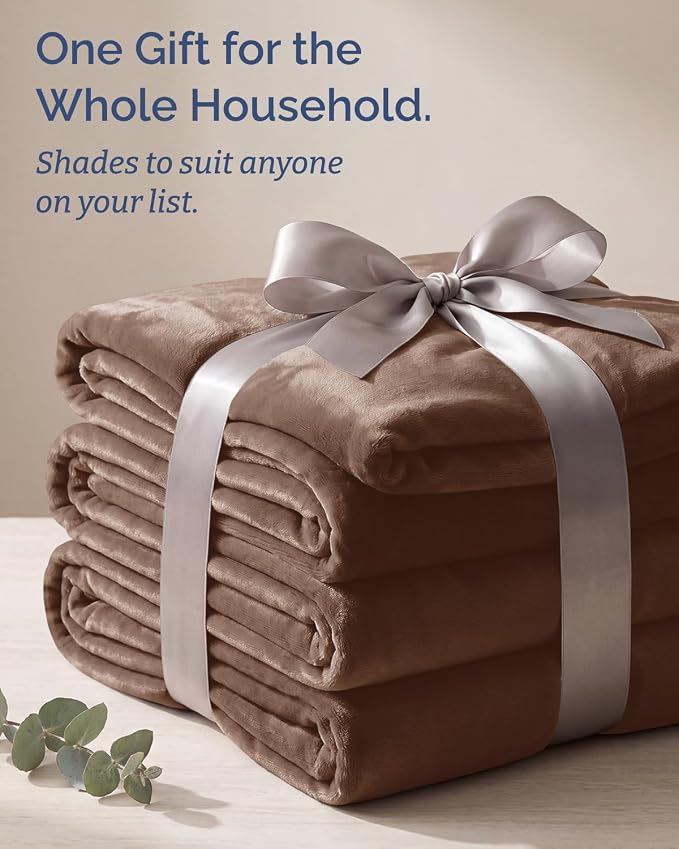 Ultra Soft Fleece Blanket Giant Blanket Size - Flannel Fleece Luxury Blanket - Lightweight for Couch Bed Chair - Thick, Warm and Breathable - All Season Cozy, Brown
