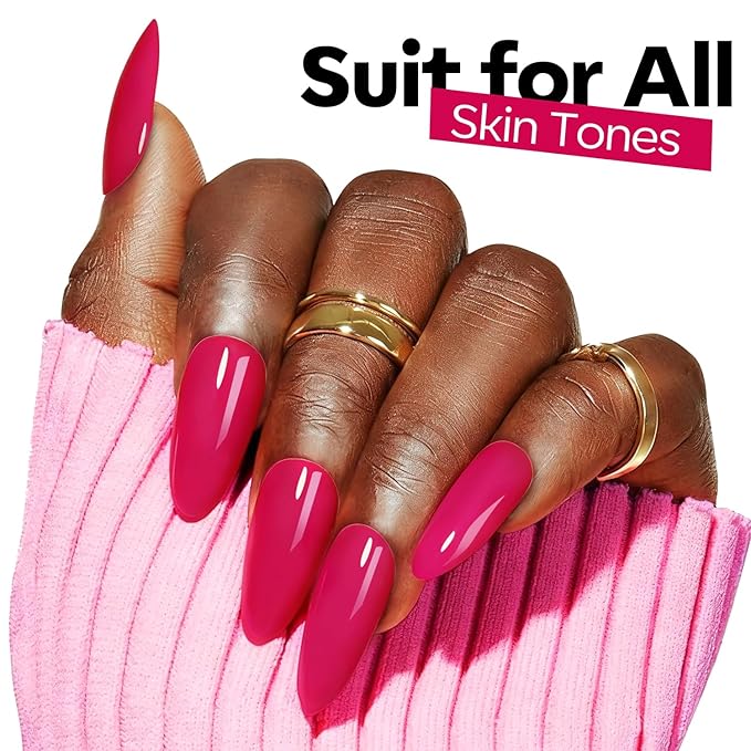 modelones Dark Pink Gel Polish Rosy Mulberry Pink Gel Nail Polish Soak Valentine Off LED Nail Art DIY Nail Manicure 15ML