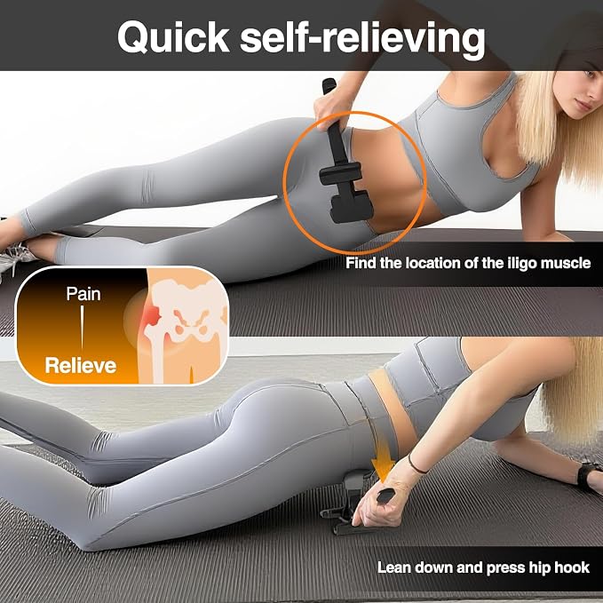 Psoas Release Tool-Hip Flexor Release Tool Fully Adjustable for Iliacus,Waist Pain Sciatica,Back&Posture Relief,Massage Hook and Trigger Point Massage Tool