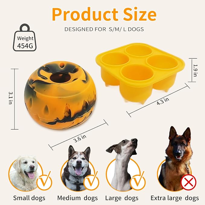 Dog Toys for Medium Dogs, Refillable Frozen Treat Dispenser, Chew Toys