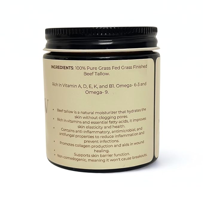 IKARIAN 100% Grass Fed Beef Tallow for Skin Care | Premium Whipped Moisturizer | Face + Body | Single Ingredient, All natural | 4 FL. oz. (Unscented)