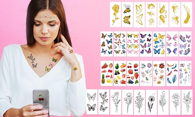 54 Sheets Gold Glitter Freckles Face Tattoo, 150+ Pcs Halloween Face Glitter Temporary Tattoo Stickers, Sparkle Freckles Metallic Face Gems, Faux Freckles Cute Glitter Makeup Accessories For Women