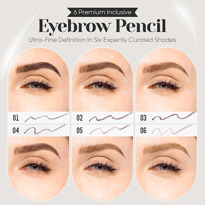 The BrowGal Eyebrow Pencil with Spoolie & Built in Sharpener - Shade 01 Black - Waterproof & Buildable Brow Pencil with Hair Like Strokes - Natural Looking, Soft Finish