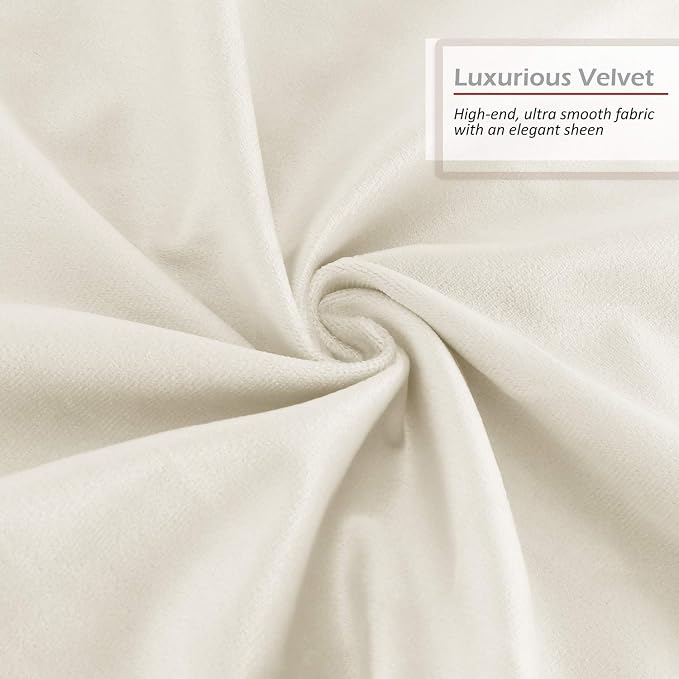 Throw Pillow Inserts Pack of 2 with Velvet Soft Solid Decorative Square Throw Pillow Covers Set for Sofa Couch Car Bedroom, 20X20 Throw Pillows Inserts with 18x18 Washable Cushion Covers, Off White