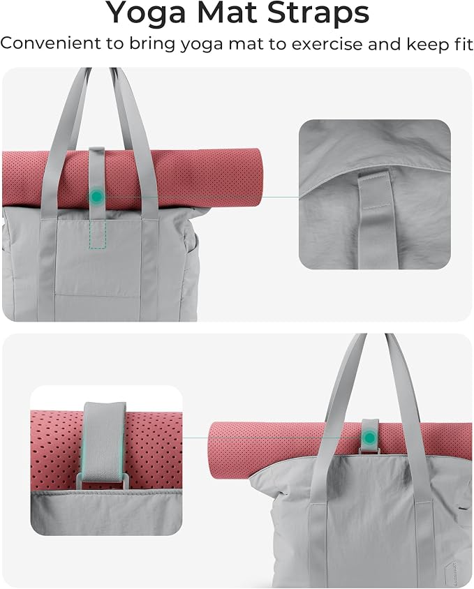 BAGSMART Tote Bag for Women, Tote Bag with Zipper Work Tote with Compartments Nurse Shoulder Hanbag for Travel, Gym