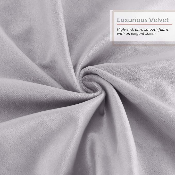 Nestl Throw Pillow Inserts Pack of 2 with Velvet Soft Solid Decorative Square Throw Pillow Covers Set for Sofa Couch Car Bedroom with 16X16 Throw Pillows Inserts with Cushion Covers, Gray Lavender