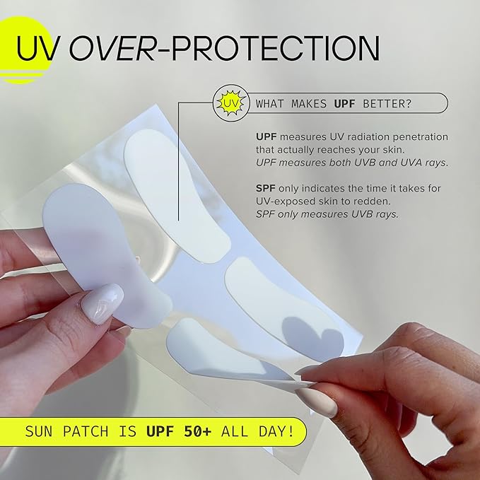 Sun Patch, Reusable Under Eye Sunblock Patches, 100% Silicone Sunscreen Under Eye Patches for UV Protection, Face Stickers with UPF 50, 1 Pack/4 Pairs, White (Golf, Surf, Swim, Ski & Snow, Outdoors)
