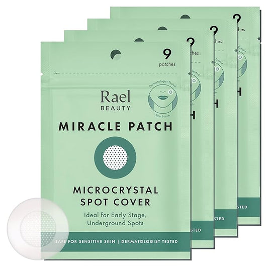 Rael Pimple Patches, Miracle Microcrystal Spot Cover - Hydrocolloid Acne Pimple Patch with Tea Tree Oil, Early Stage Zits and Blemish, Korean Skin Care (36 Count)