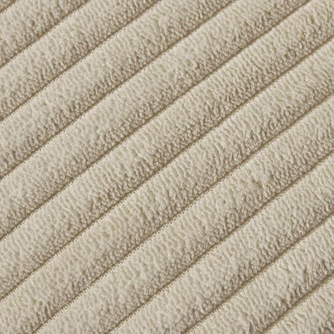 Fancy Homi 22x22 Pillow Covers, Pack of 2 Tan Throw Pillow Covers with Pom-poms, Super Soft Corduroy Square Solid Cushion Cover for Couch Sofa Bedroom Living Room 55x55 cm