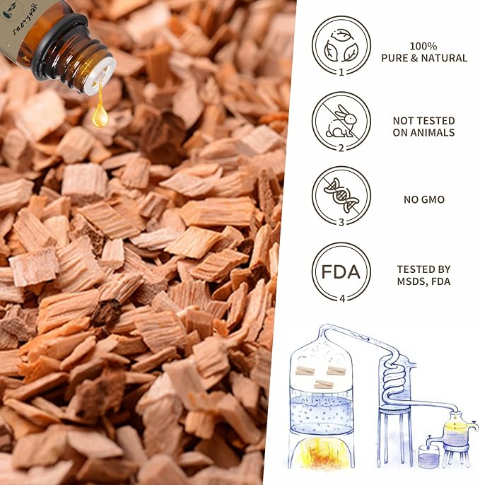 yethious Sandalwood Essential Oils for Diffuser & Aromatherapy Pure Sandalwood Oil for Skin, Hair Oils - 10ML
