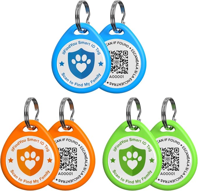 QR Code Dog Tags Personalized for Pets, Real-time Alerts, BLORGR